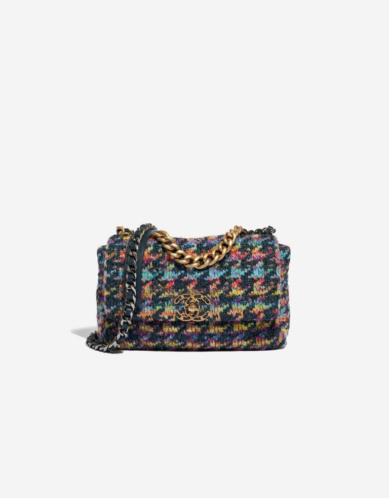 Pre-owned Chanel bag 19 Flap Bag Tweed Multicolour Multicolour Front | Sell your designer bag on Saclab.com