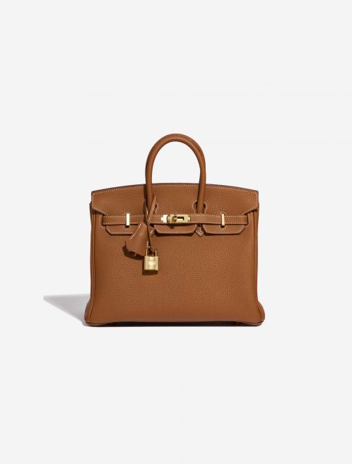 Pre-owned Hermès bag Birkin 25 Togo Gold Brown Front | Sell your designer bag on Saclab.com
