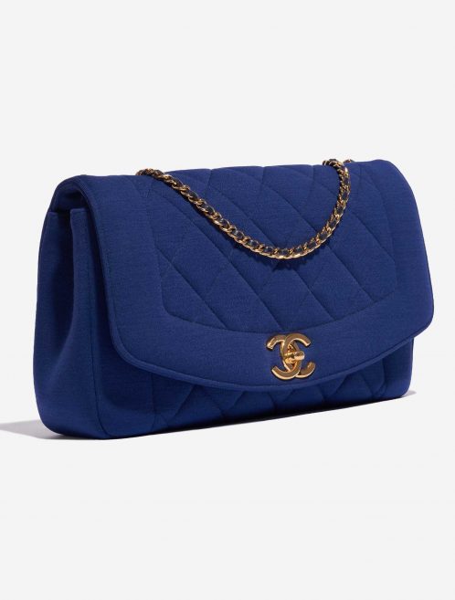 Pre-owned Chanel bag Diana Medium Cotton Blue Blue Side Front | Sell your designer bag on Saclab.com