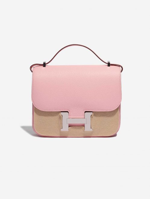 Pre-owned Hermès bag Constance 18 Chèvre Mysore Rose Sakura Rose Front Velt | Sell your designer bag on Saclab.com