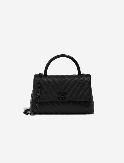 Pre-owned Chanel bag Timeless Handle Medium Caviar So Black Black Front | Sell your designer bag on Saclab.com