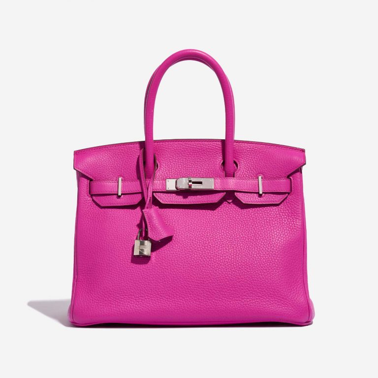 Pre-owned Hermès bag Birkin 30 Clemence Magnolia Pink Front | Sell your designer bag on Saclab.com