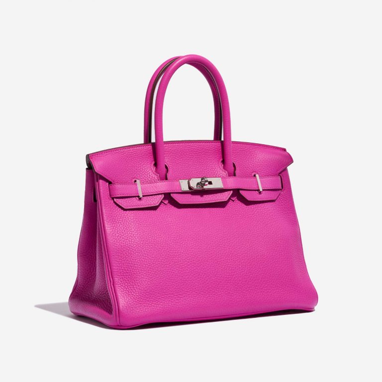 Pre-owned Hermès bag Birkin 30 Clemence Magnolia Pink Side Front | Sell your designer bag on Saclab.com