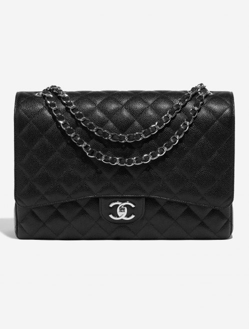 Pre-owned Chanel bag Timeless Maxi Caviar Black Black Front | Sell your designer bag on Saclab.com