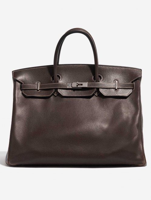 Pre-owned Hermès bag Birkin 40 Clemence Café Brown Front | Sell your designer bag on Saclab.com