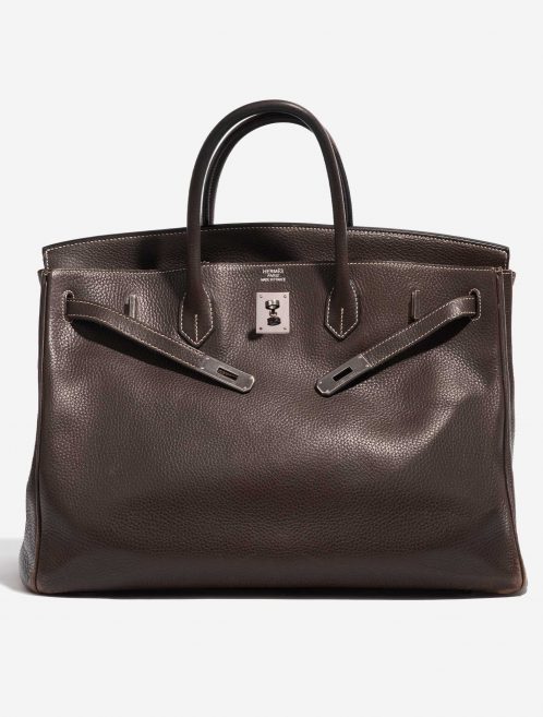 Pre-owned Hermès bag Birkin 40 Clemence Café Brown Front Open | Sell your designer bag on Saclab.com