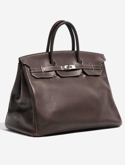 Pre-owned Hermès bag Birkin 40 Clemence Café Brown Side Front | Sell your designer bag on Saclab.com
