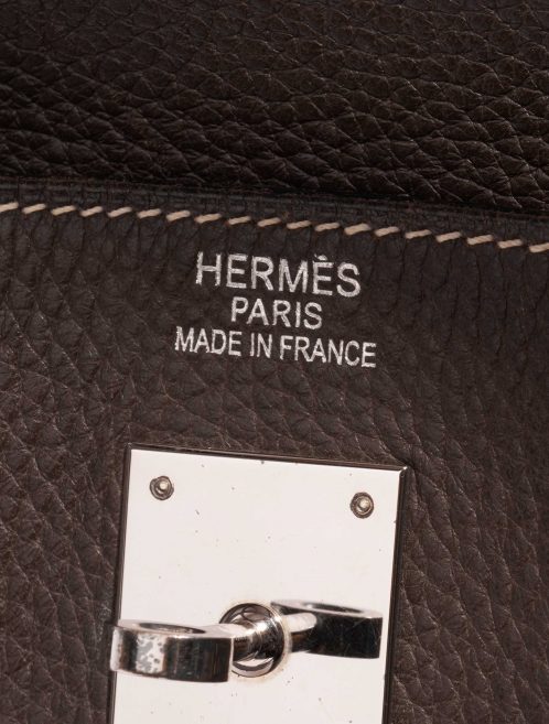 Pre-owned Hermès bag Birkin 40 Clemence Café Brown Logo | Sell your designer bag on Saclab.com