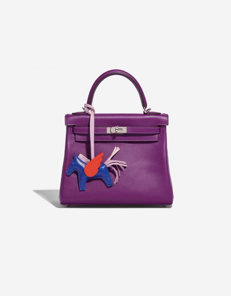 Pre-owned Hermès bag Rodeo Pegasus PM Swift Blue France / Capucine / Mauve Sylvestre Blue Front | Sell your designer bag on Saclab.com
