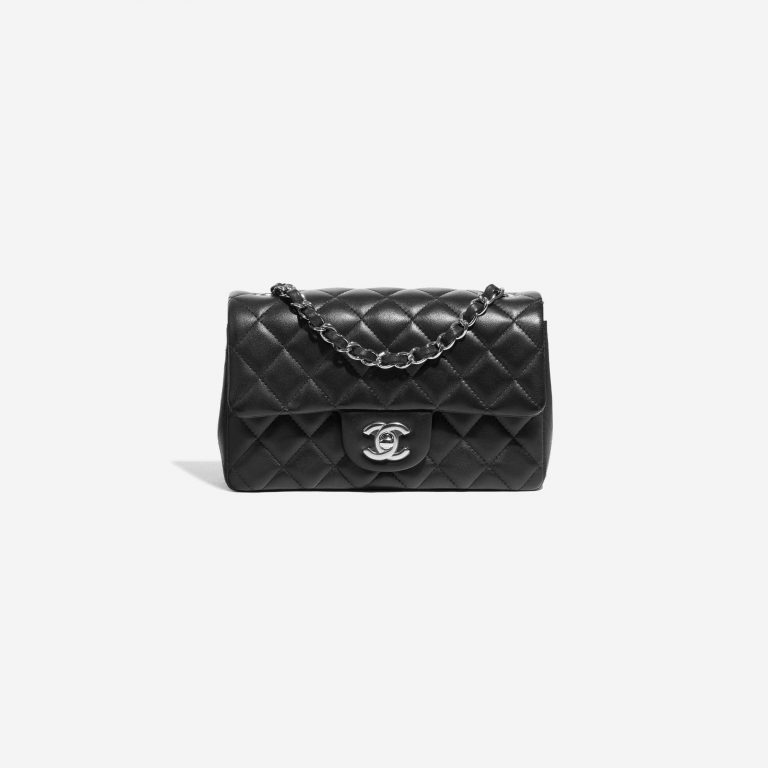 Pre-owned Chanel bag Timeless Mini Rectangular Lamb Black Black Front | Sell your designer bag on Saclab.com