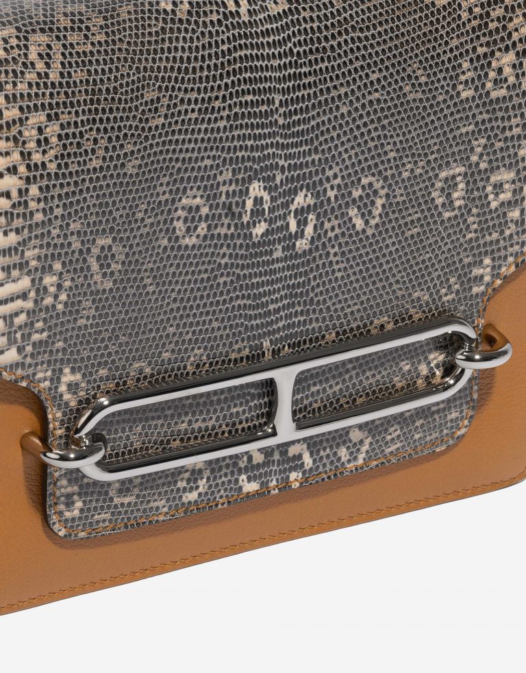 Pre-owned Hermès bag Roulis Mini Lizard Ombre Caramel Brown Front | Sell your designer bag on Saclab.com