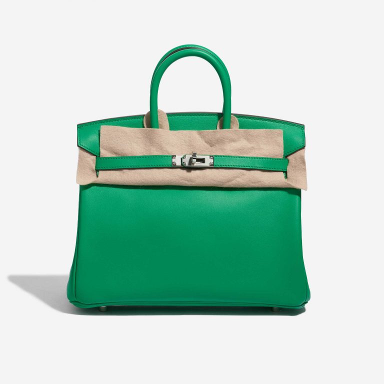 Pre-owned Hermès bag Birkin 25 Swift Vert Menthe Green Front Velt | Sell your designer bag on Saclab.com