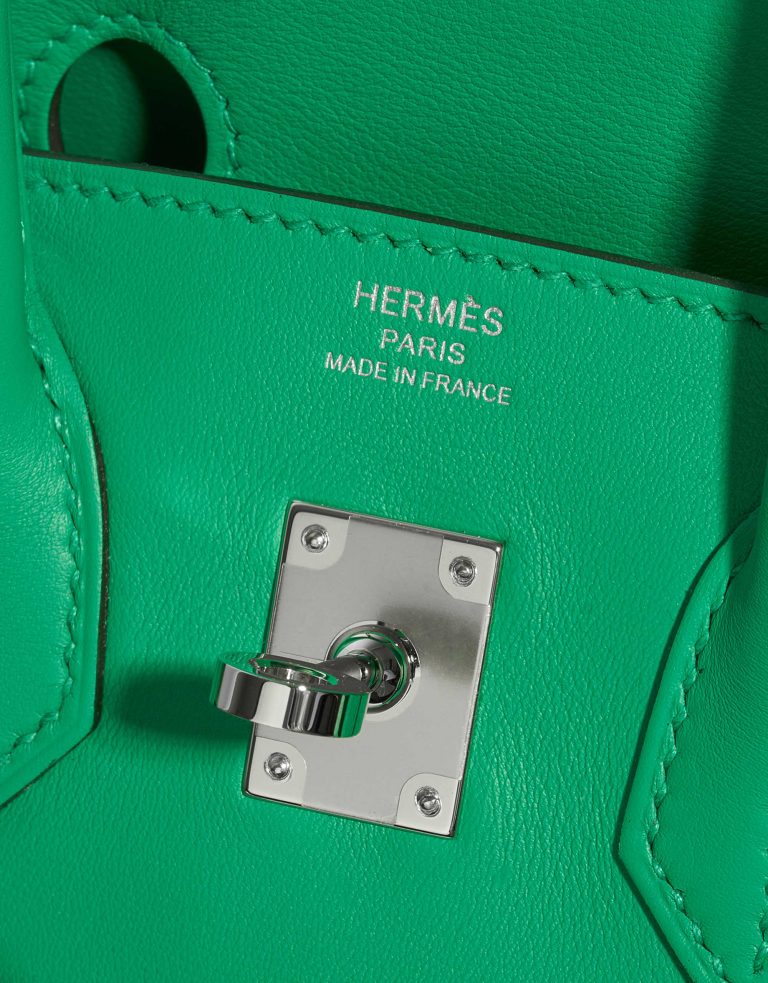 Pre-owned Hermès bag Birkin 25 Swift Vert Menthe Green Logo | Sell your designer bag on Saclab.com