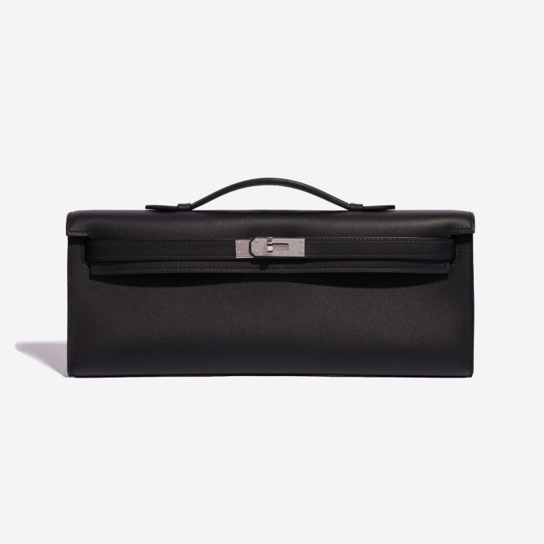 Pre-owned Hermès bag Kelly Cut Clutch Swift Black Black Front | Sell your designer bag on Saclab.com