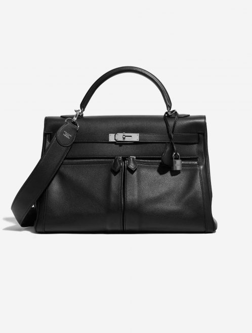 Pre-owned Hermès bag Kelly Lakis 35 Swift Black Black Front | Sell your designer bag on Saclab.com