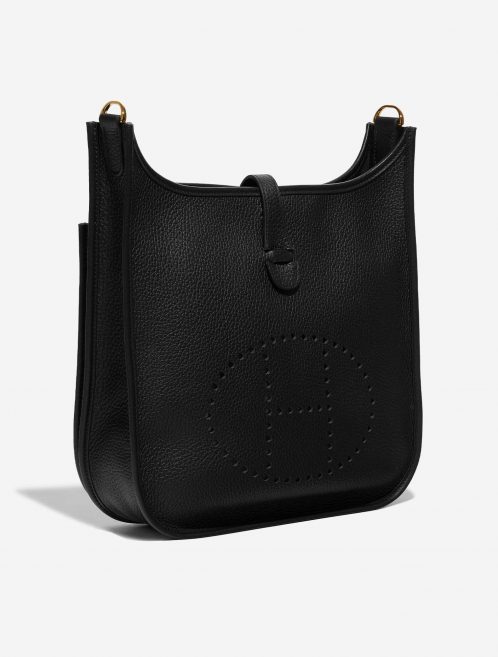 Pre-owned Hermès bag Evelyne 29 Taurillon Clemence Black Black Side Front | Sell your designer bag on Saclab.com