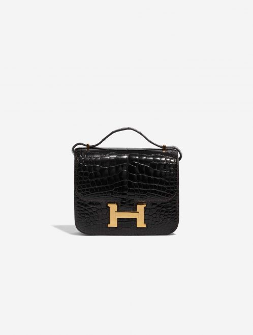 Pre-owned Hermès bag Constance 18 Alligator Macassar Brown Front | Sell your designer bag on Saclab.com