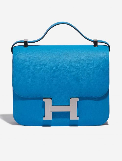 Pre-owned Hermès bag Constance 24 Epsom Blue Frida Blue Front | Sell your designer bag on Saclab.com