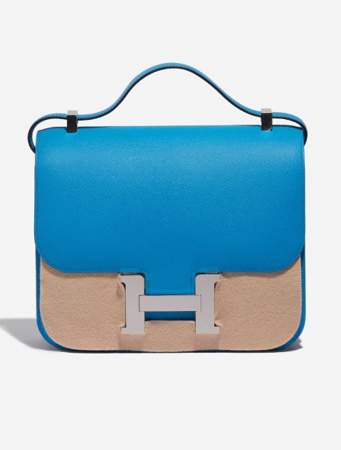 Pre-owned Hermès bag Constance 24 Epsom Blue Frida Blue Front Velt | Sell your designer bag on Saclab.com