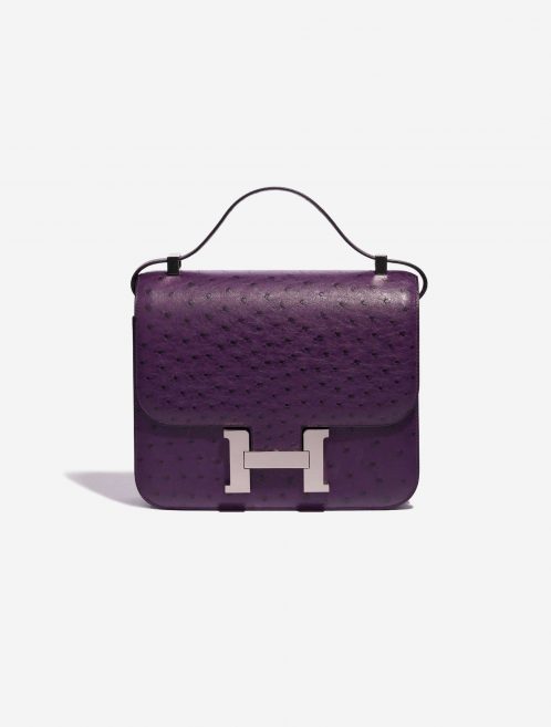 Pre-owned Hermès bag Constance 24 Ostrich Violin Violet Front | Sell your designer bag on Saclab.com