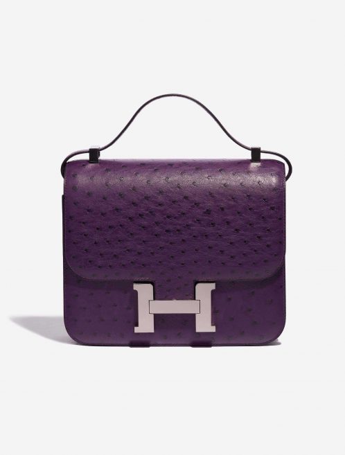 Pre-owned Hermès bag Constance 24 Ostrich Violin Violet Front | Sell your designer bag on Saclab.com