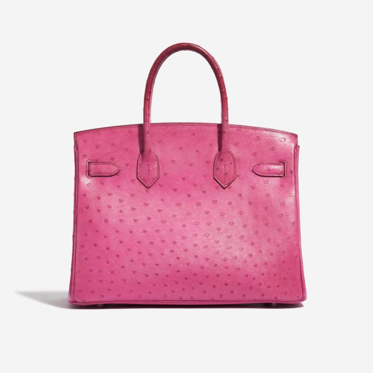 Pre-owned Hermès bag Birkin 30 Ostrich Fuchsia Pink Back | Sell your designer bag on Saclab.com