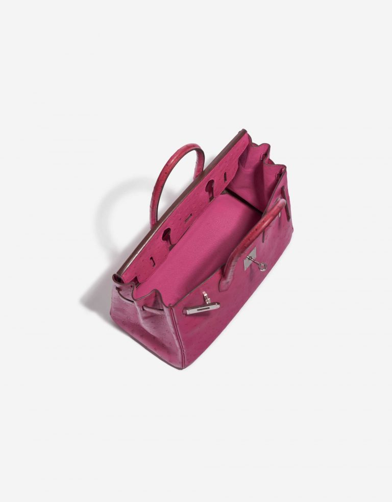 Pre-owned Hermès bag Birkin 30 Ostrich Fuchsia Pink Inside | Sell your designer bag on Saclab.com