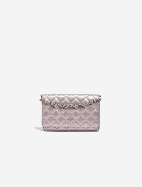 Pre-owned Chanel bag Timeless WOC Lamb Silver Iridescent Silver Front | Sell your designer bag on Saclab.com