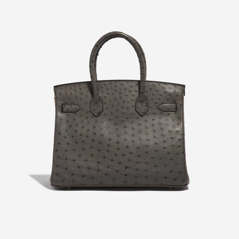 Pre-owned Hermès bag Birkin 30 Ostrich Verso Edition Graphite / Blue Orage Grey Back | Sell your designer bag on Saclab.com