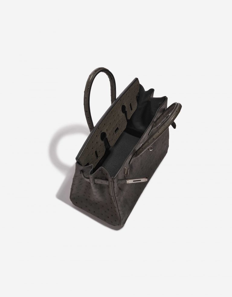 Pre-owned Hermès bag Birkin 30 Ostrich Verso Edition Graphite / Blue Orage Grey Inside | Sell your designer bag on Saclab.com