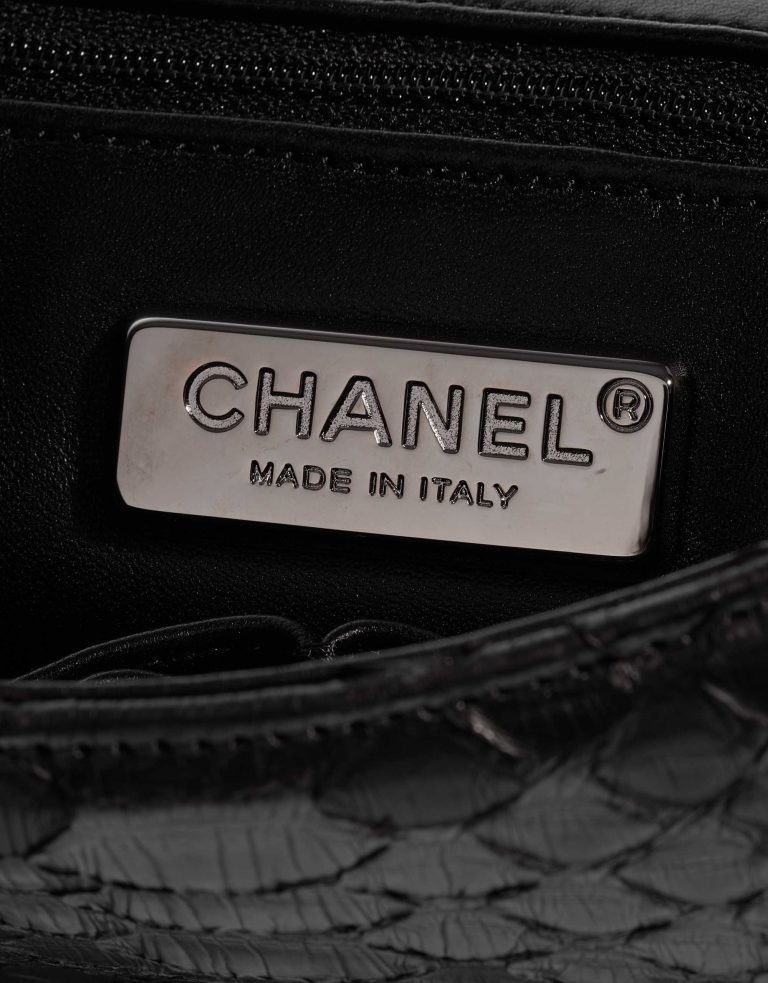 Pre-owned Chanel bag Timeless Maxi Python Black Black Logo | Sell your designer bag on Saclab.com