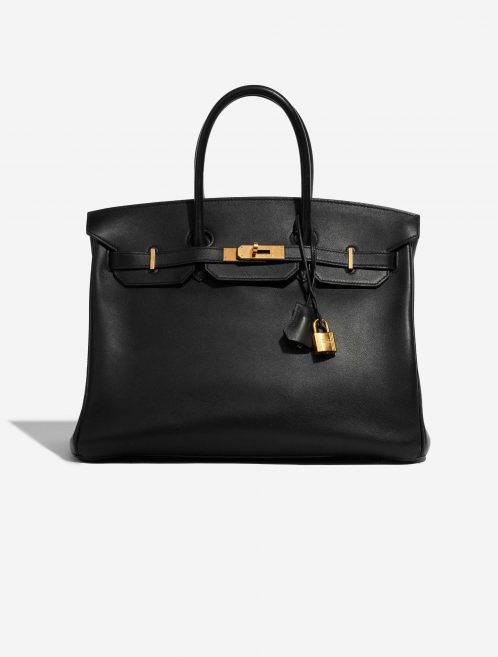 Pre-owned Hermès bag Birkin 35 Veau Jonathan Black Black Front | Sell your designer bag on Saclab.com