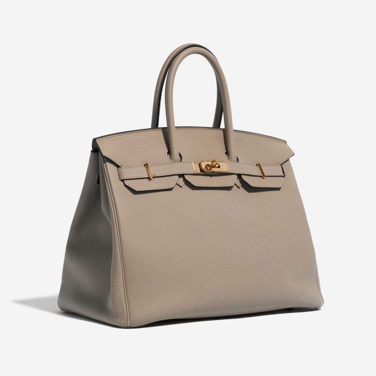 Pre-owned Hermès bag Birkin 35 Togo Gris Tourterelle Grey Side Front | Sell your designer bag on Saclab.com