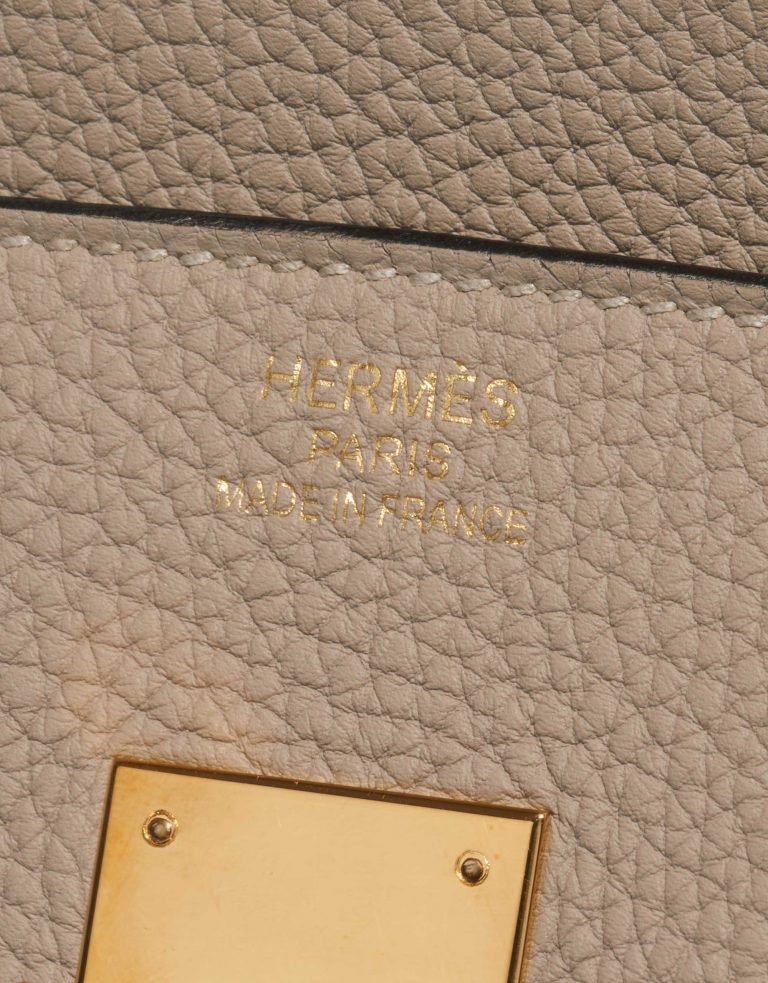 Pre-owned Hermès bag Birkin 35 Togo Gris Tourterelle Grey Logo | Sell your designer bag on Saclab.com