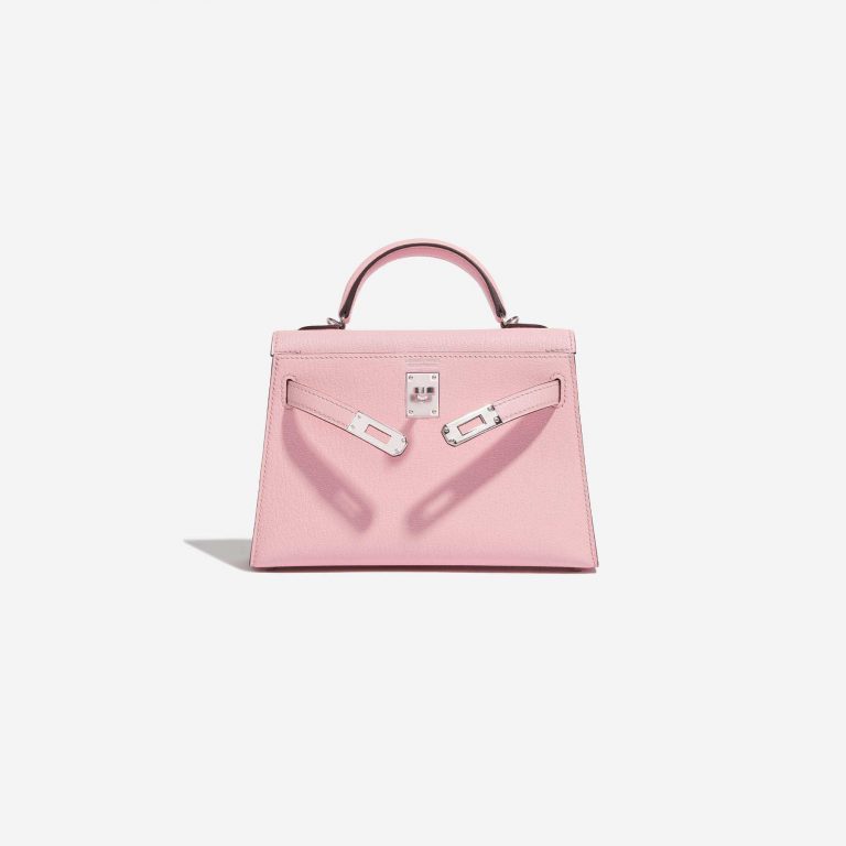 Pre-owned Hermès bag Kelly Mini Chèvre Mysore Rose Sakura Rose Front Open | Sell your designer bag on Saclab.com
