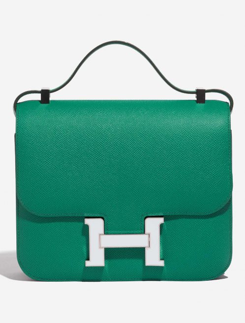 Pre-owned Hermès bag Constance 24 Epsom Vert Jade / Blue Brume Green Front | Sell your designer bag on Saclab.com