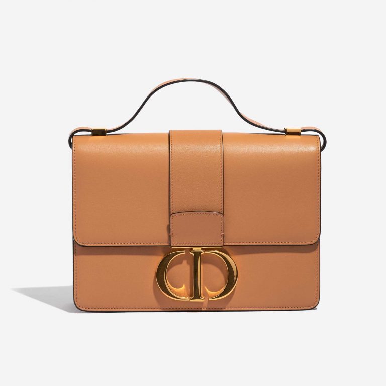 Pre-owned Dior bag 30 Montaigne Calf Beige Beige, Brown Front | Sell your designer bag on Saclab.com