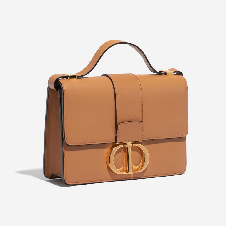 Pre-owned Dior bag 30 Montaigne Calf Beige Beige, Brown Side Front | Sell your designer bag on Saclab.com