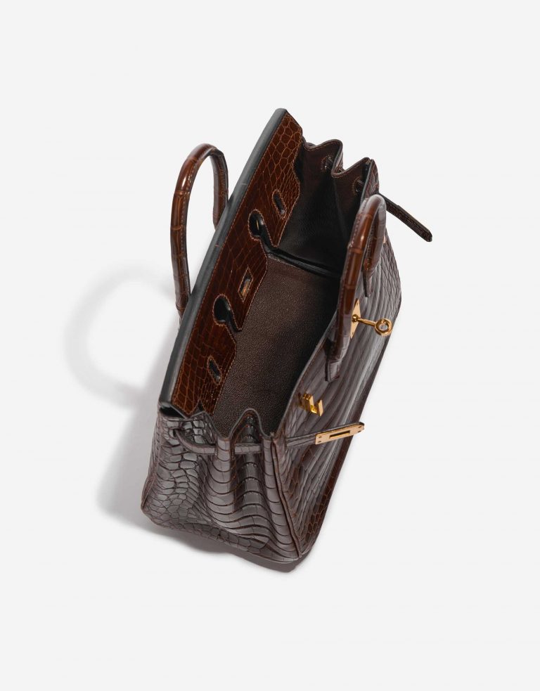 Pre-owned Hermès bag Birkin 25 Niloticus Crocodile Miel Brown Inside | Sell your designer bag on Saclab.com