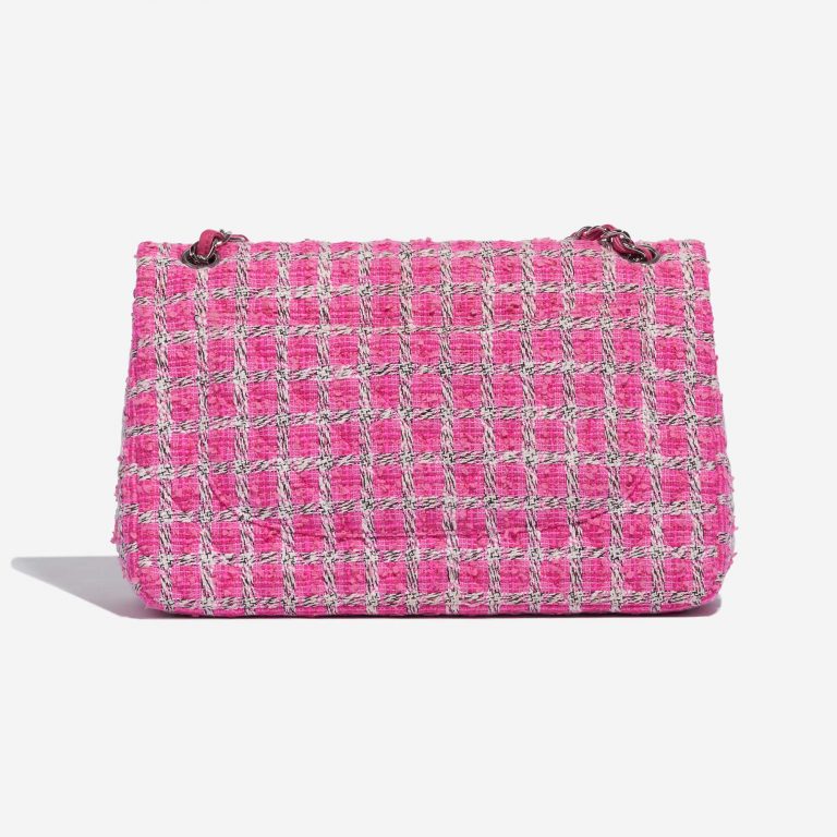 Pre-owned Chanel bag Timeless Jumbo Tweed Pink / White Pink, White Back | Sell your designer bag on Saclab.com