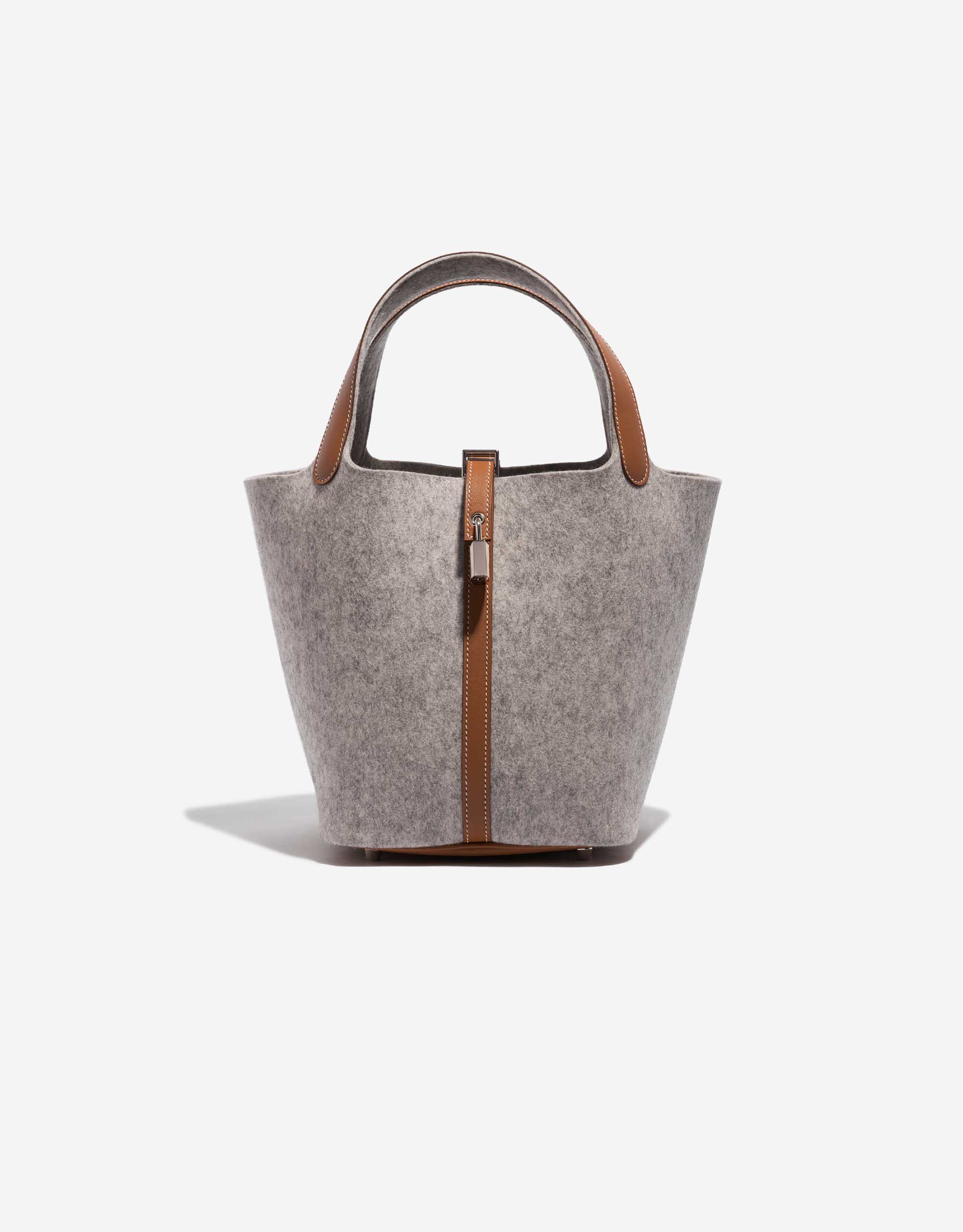 Hermès Picotin 22 Felt Gris Clair / Gold | SACLÀB