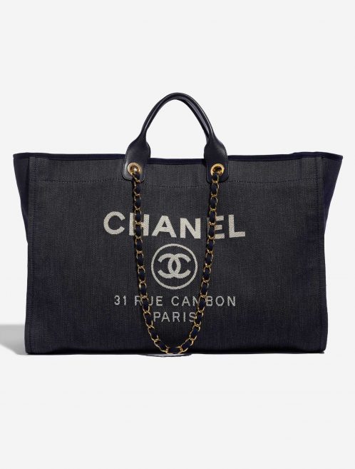 Pre-owned Chanel bag Deauville Maxi Denim Blue Blue Front | Sell your designer bag on Saclab.com