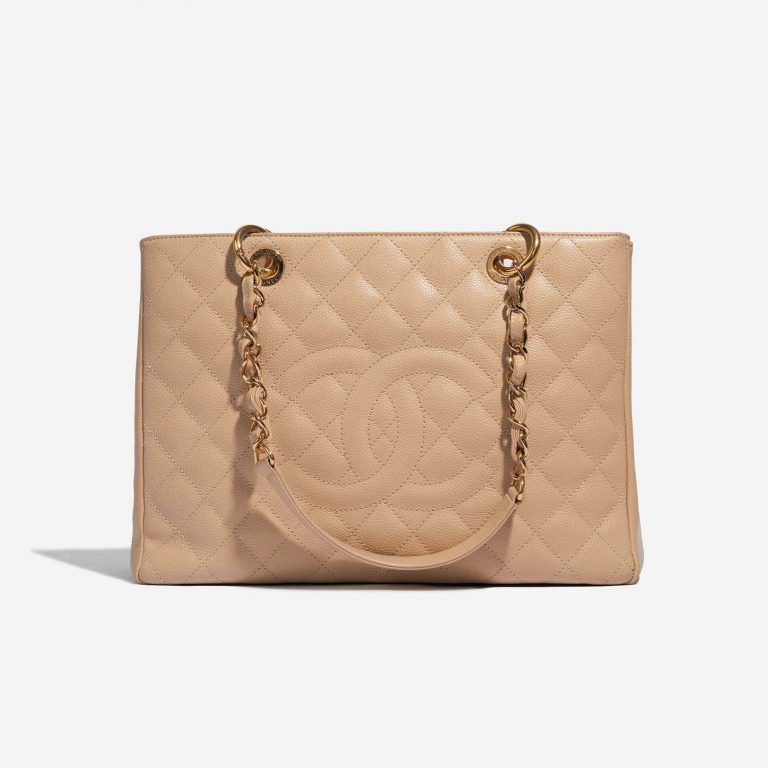 Pre-owned Chanel bag Shopping Tote GST Caviar Beige Beige Front | Sell your designer bag on Saclab.com