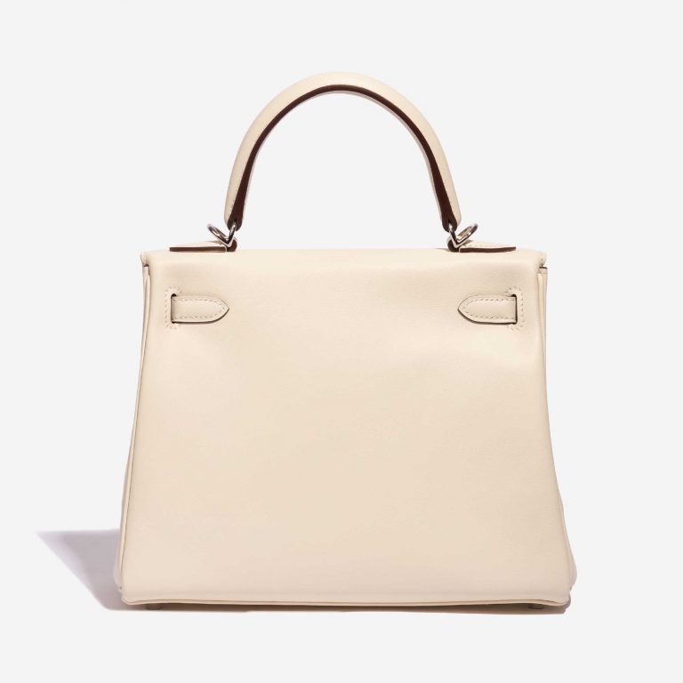 Pre-owned Hermès bag Kelly 25 Swift Nata In & Out Beige, White Back | Sell your designer bag on Saclab.com