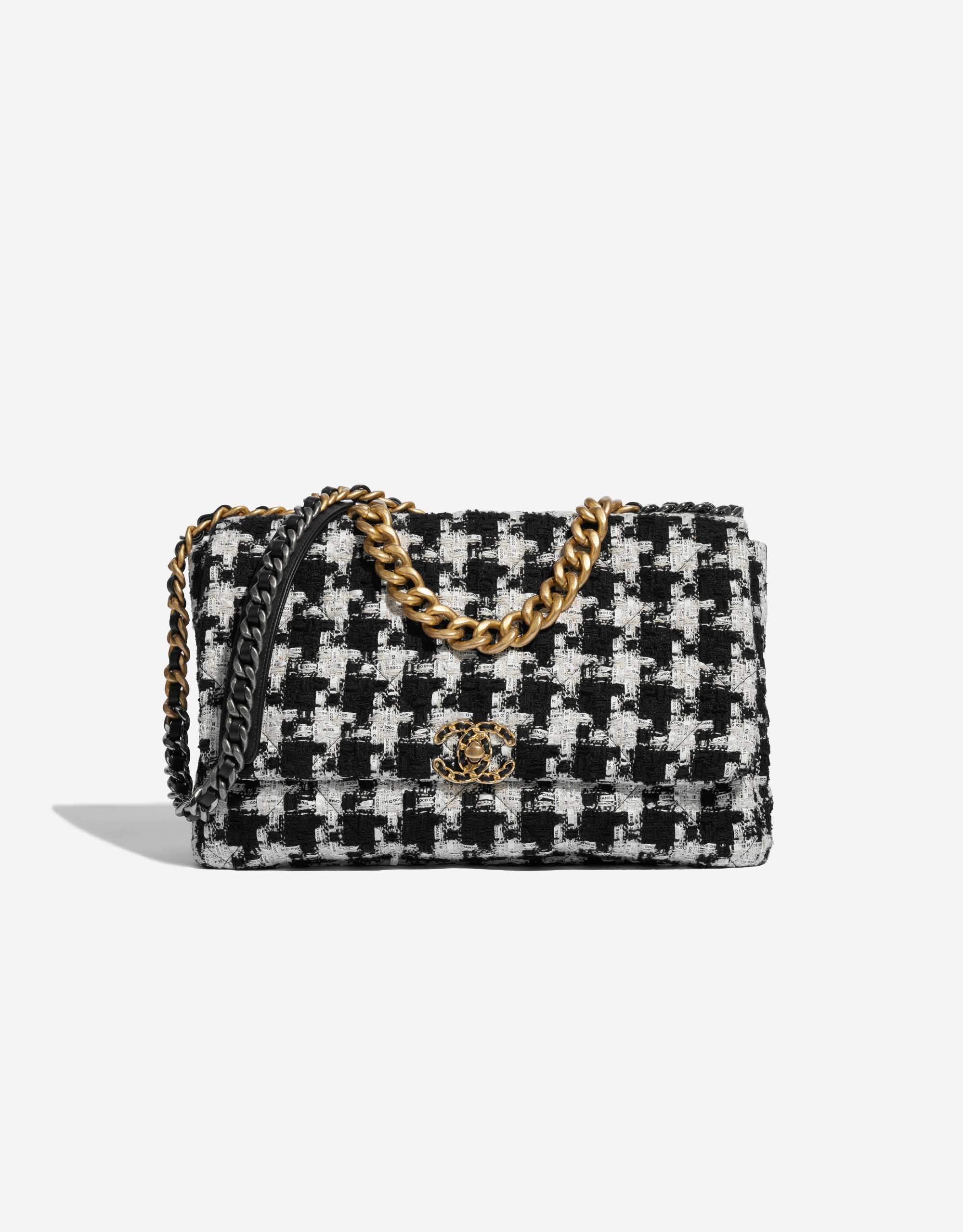 Chanel 19 Large Flap Bag Tweed Black White SACLÀB
