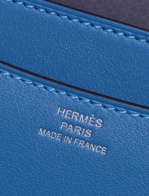 Pre-owned Hermès bag Constance 18 Swift Blue Mykonos / Blue Encre Blue Logo | Sell your designer bag on Saclab.com