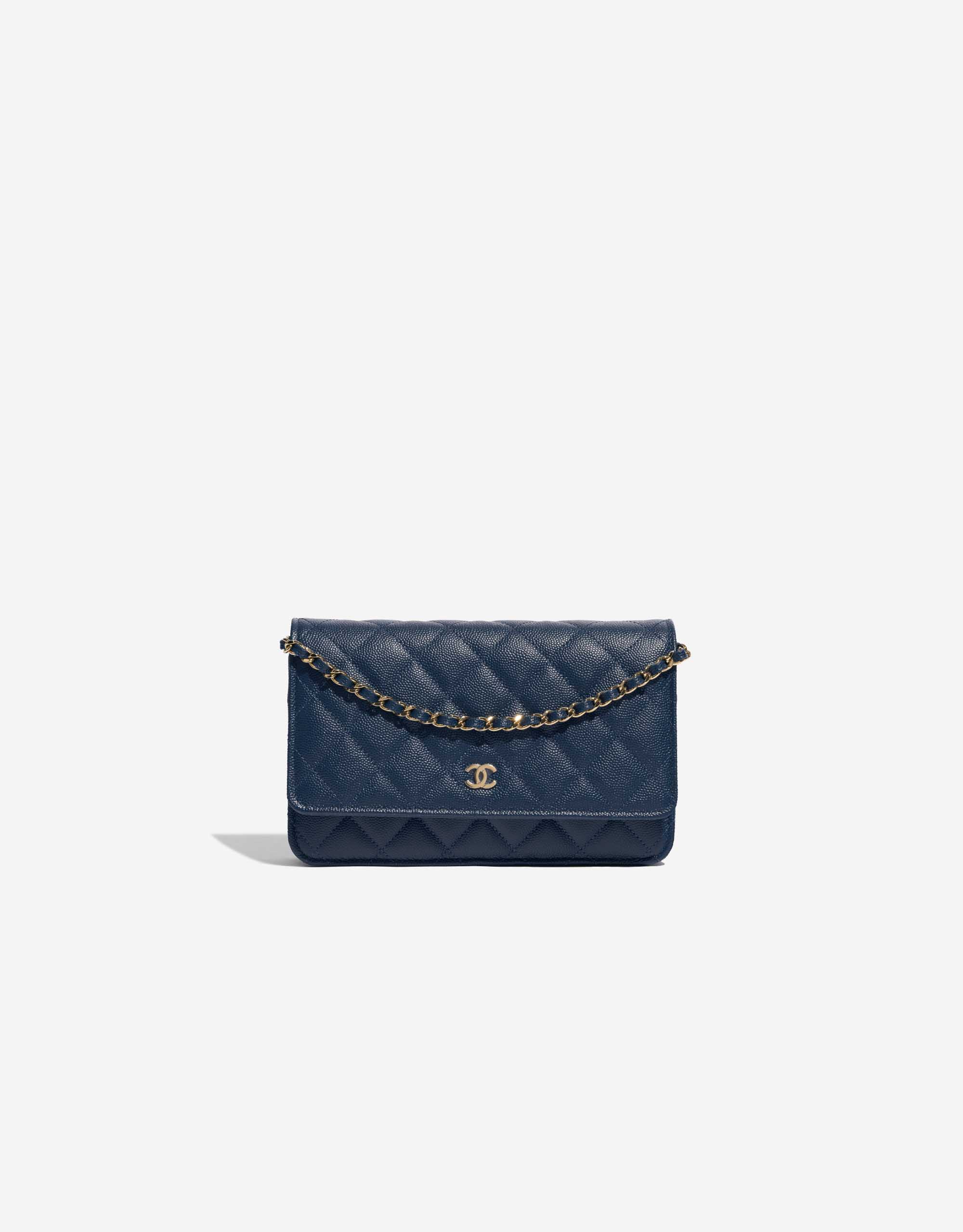Leather Wallet Chanel Wallet On Chain Navy Blue Chanel Wallet On