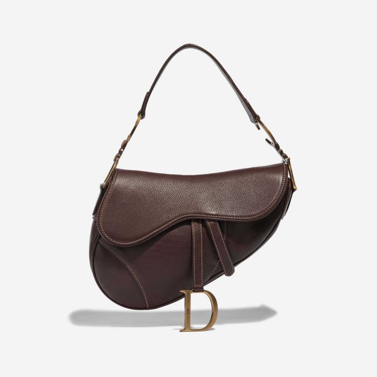 Pre-owned Dior bag Saddle Medium Calf Brown Brown Front | Sell your designer bag on Saclab.com
