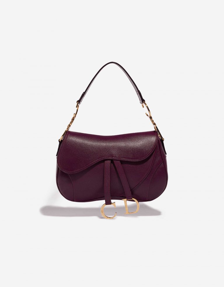 Pre-owned Dior bag Double Saddle Calf Purple Violet Front | Sell your designer bag on Saclab.com
