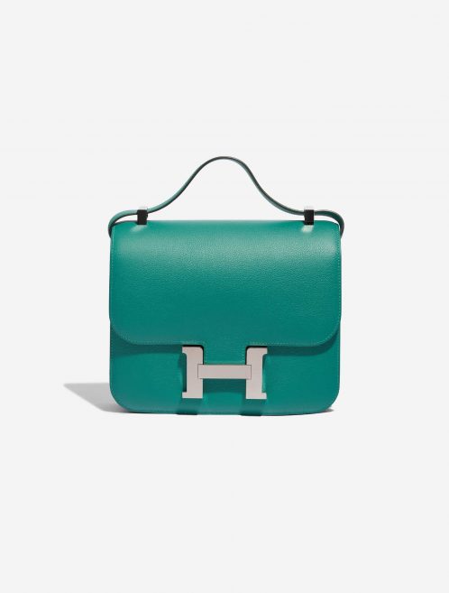 Pre-owned Hermès bag Constance 24 Evercolor Vert Verone Green Front | Sell your designer bag on Saclab.com